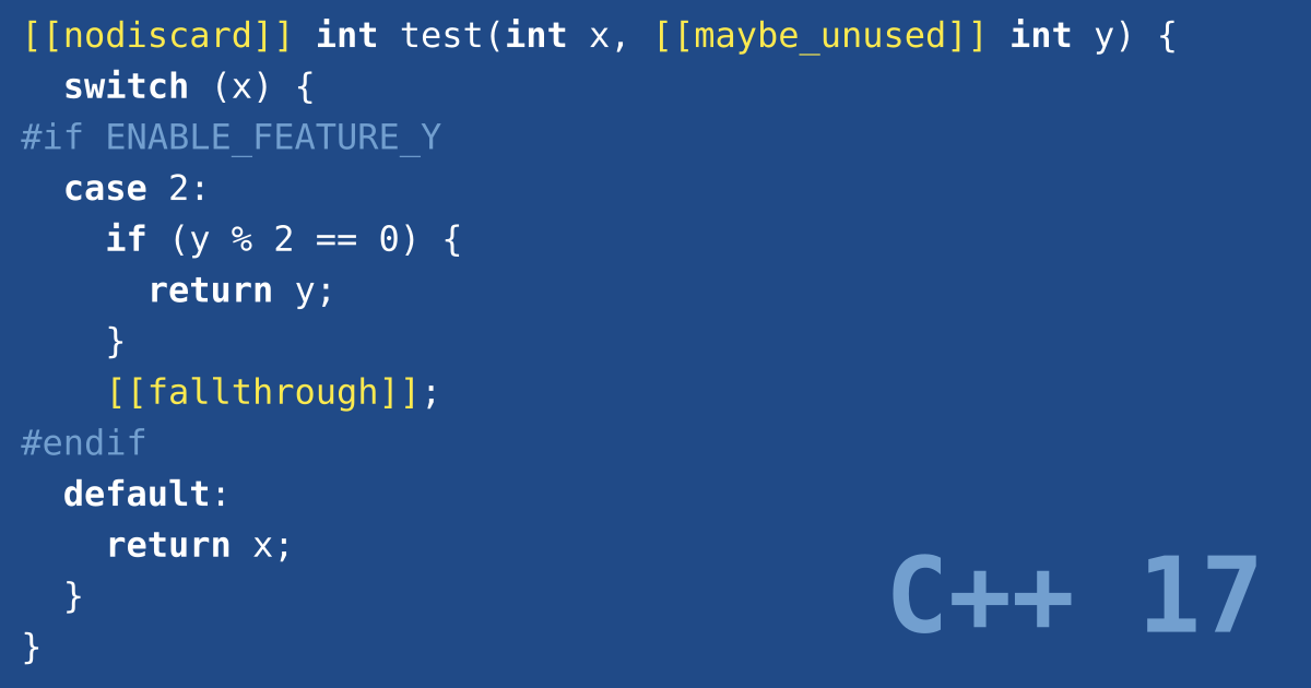 C++ 17 fallthrough、nodiscard、maybe_unused 屬性 羅根學習筆記